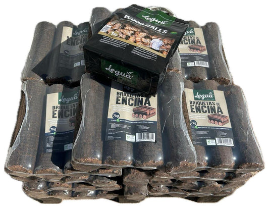 20 paquetes de briquetas de encina 7kg