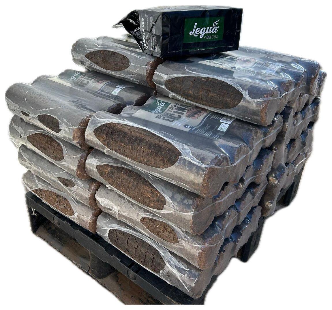 20 paquetes de briquetas de encina 7kg